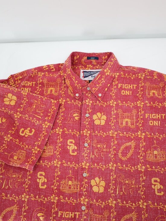 reyn spooner Other - Reyn Spooner Hawaiian Shirt Mens XL university USC Fight On Trojans Football